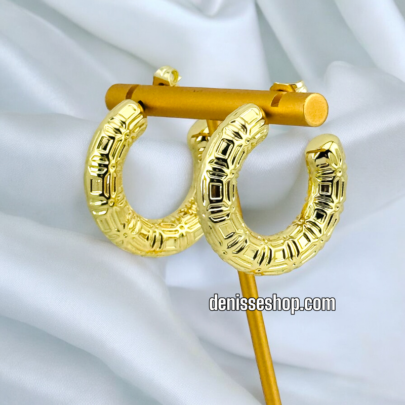 14K FASHION GOLD EARRING E594