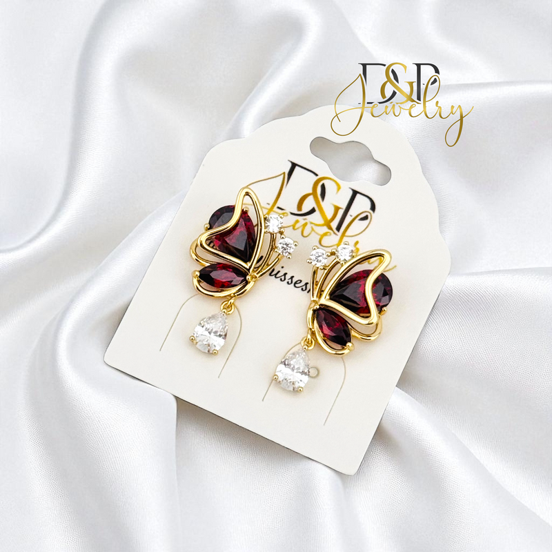 14K BUTTERFLY EARRINGS E972