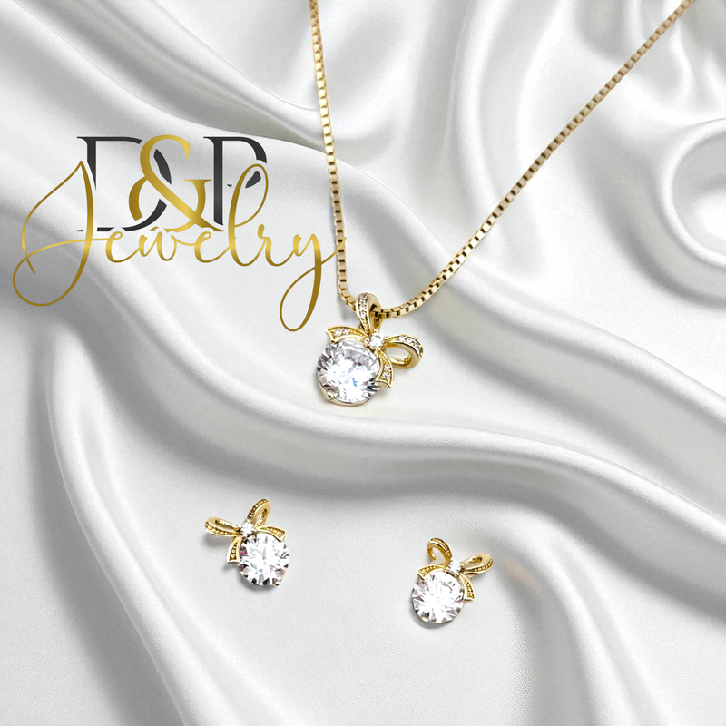 14K BOW NECKLACE SET N276