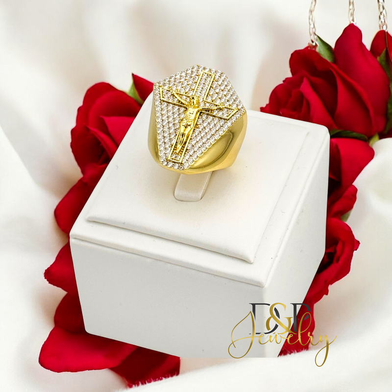 14K CRUCIFIX DESIGN RING RG370