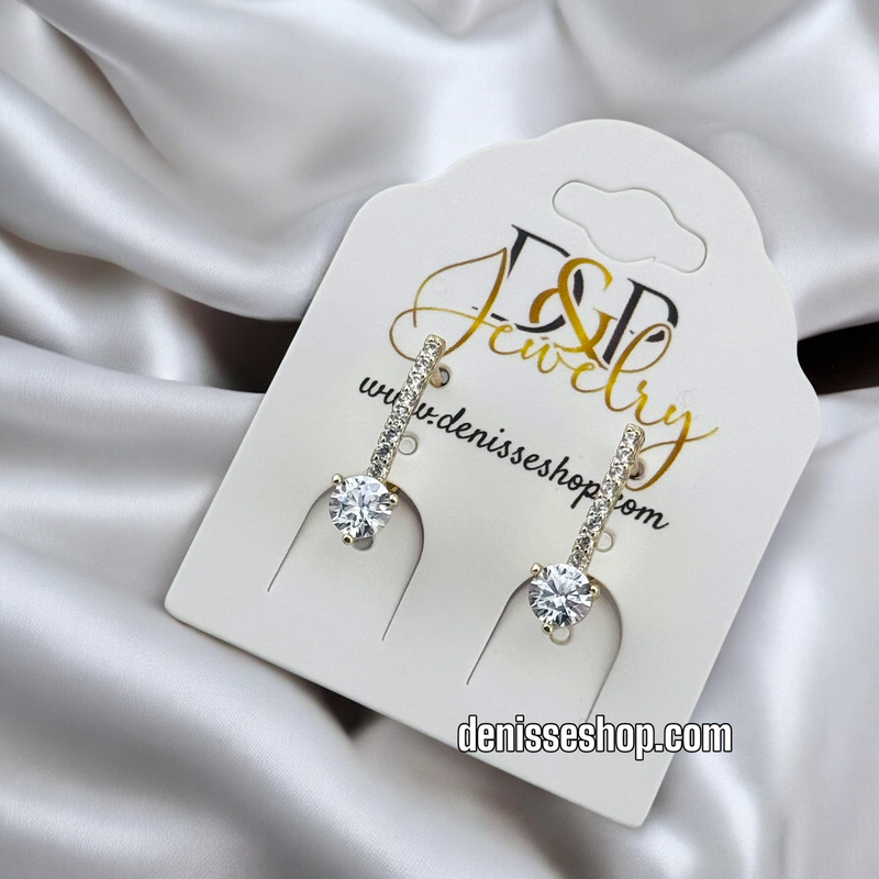 14K WHITE STONE HUGGIES EARRING E800