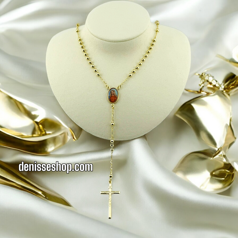 14K MARY ROSARY NECKLACE R27