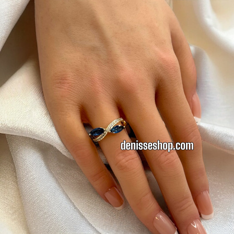 14K DARK BLUE RING RG124