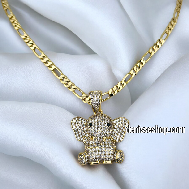 14K BABY ELEPHANT BIG PENDANT P656