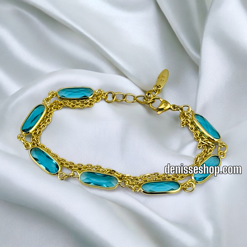 14K /WOMAN BLUE STONE  BRACELET BR554