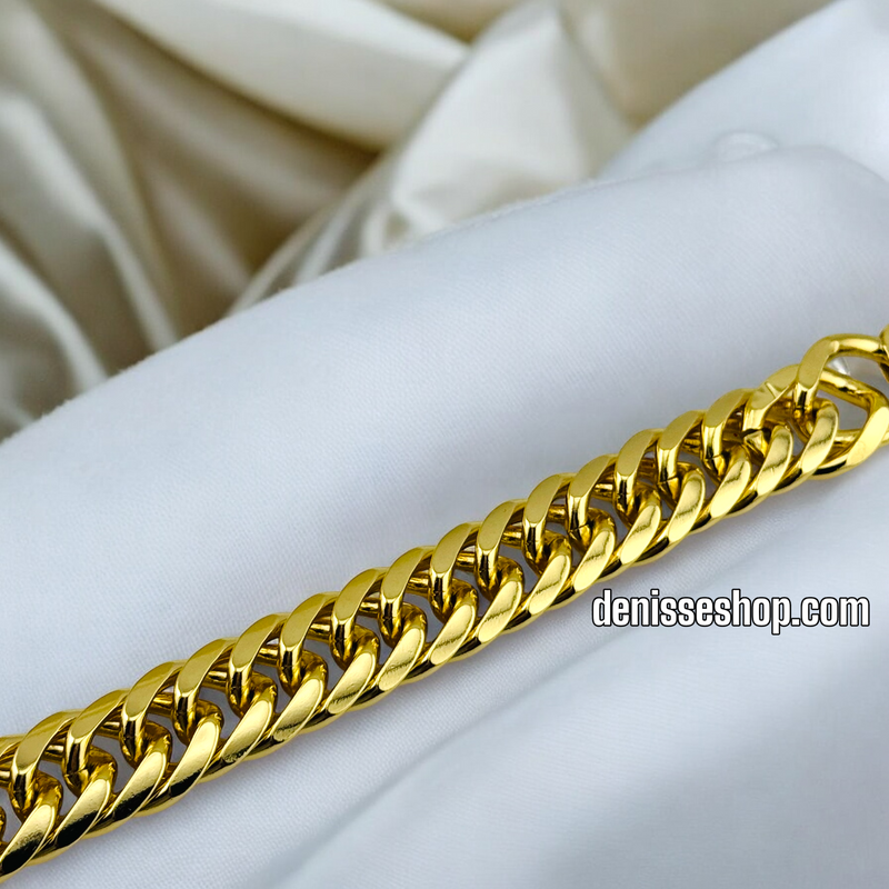 14K /WOMAN PLAIN GOLD FLAT LINK BRACELET BR589