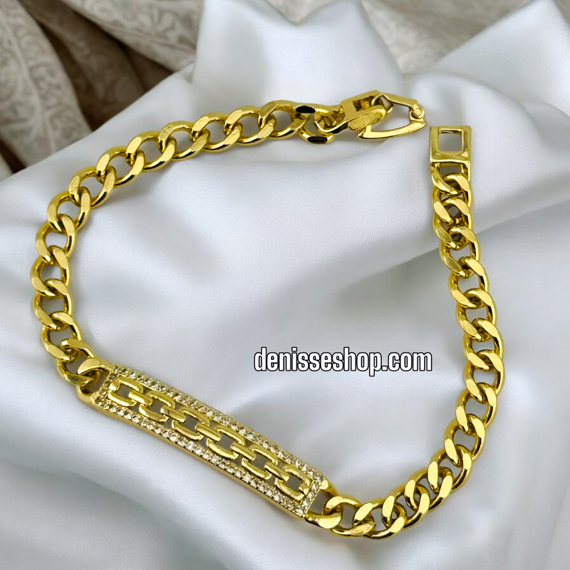 14K GOLD /PLATE WITH LINK BRACELET BR470