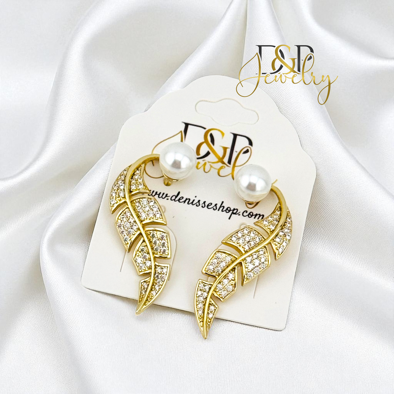 14K ELEGANT PEARL EARRING E958