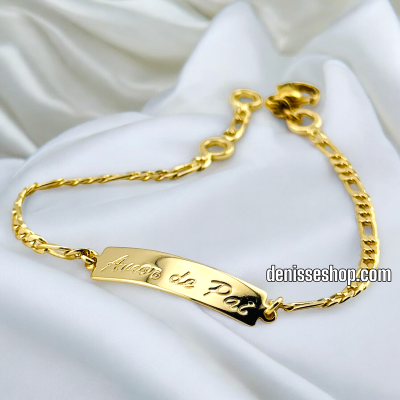 14K KIDS PLATE HEART IMPRESION BRACELET