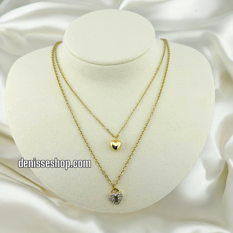 14K LOCK HEART NECKLACE N25