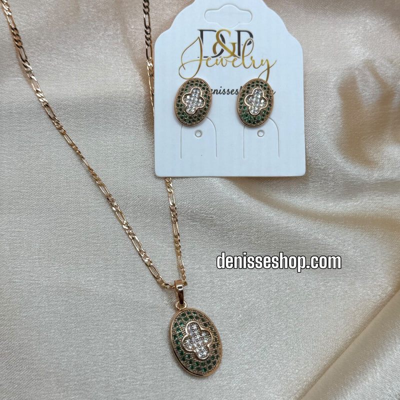 18K CLOVER NECKLACE SET C1165