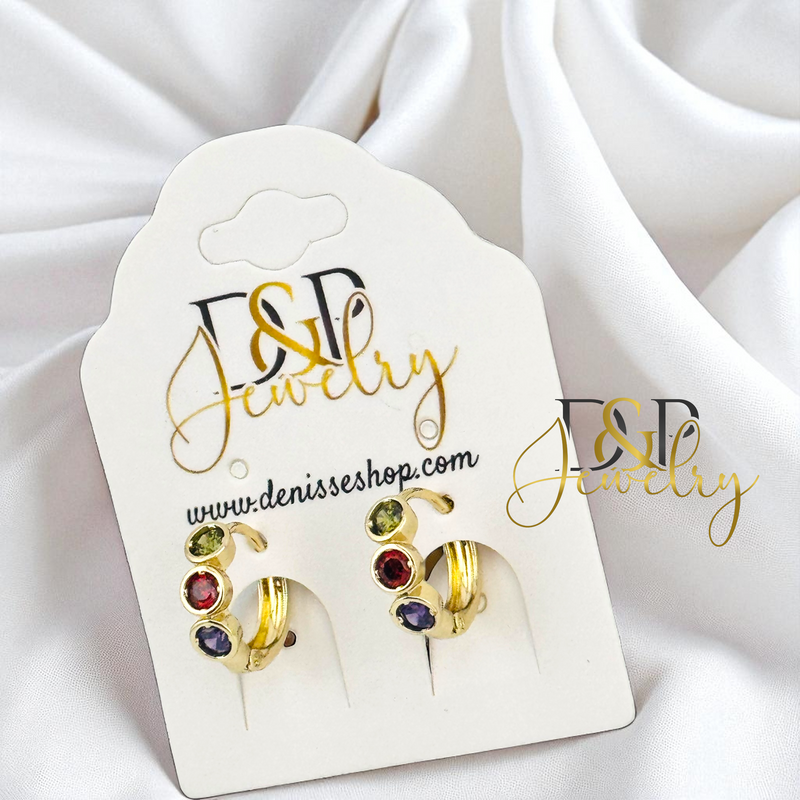 14K SMALL COLORFUL HOOP EARRING HP774