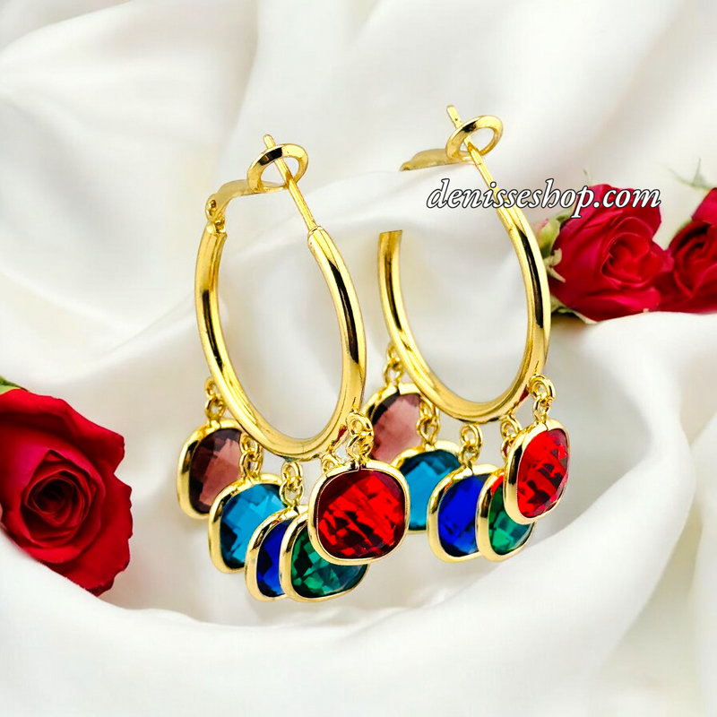 14K MULTICOLOR GOLD HOOPS HP620