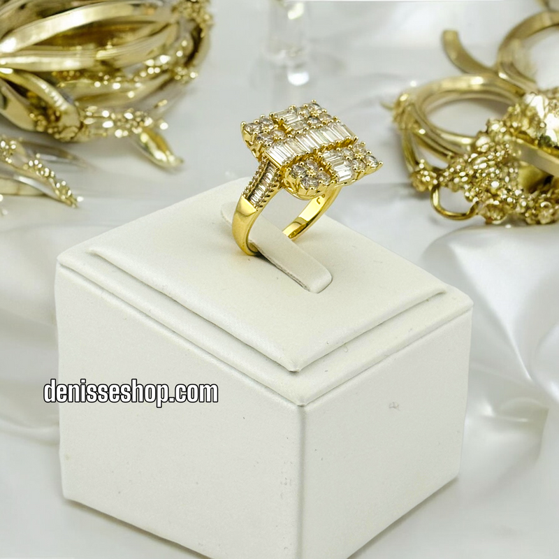 14K ELEGANT WHITE STONE RING RG219