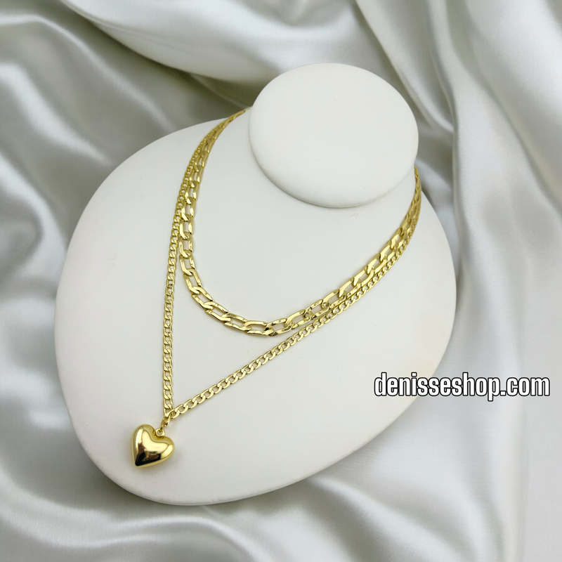 14K CUBAN DOUBLE LAYER NECKLACE N210