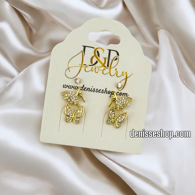 14K /WOMAN/GIRL BUTERFLY EARRING SET E729