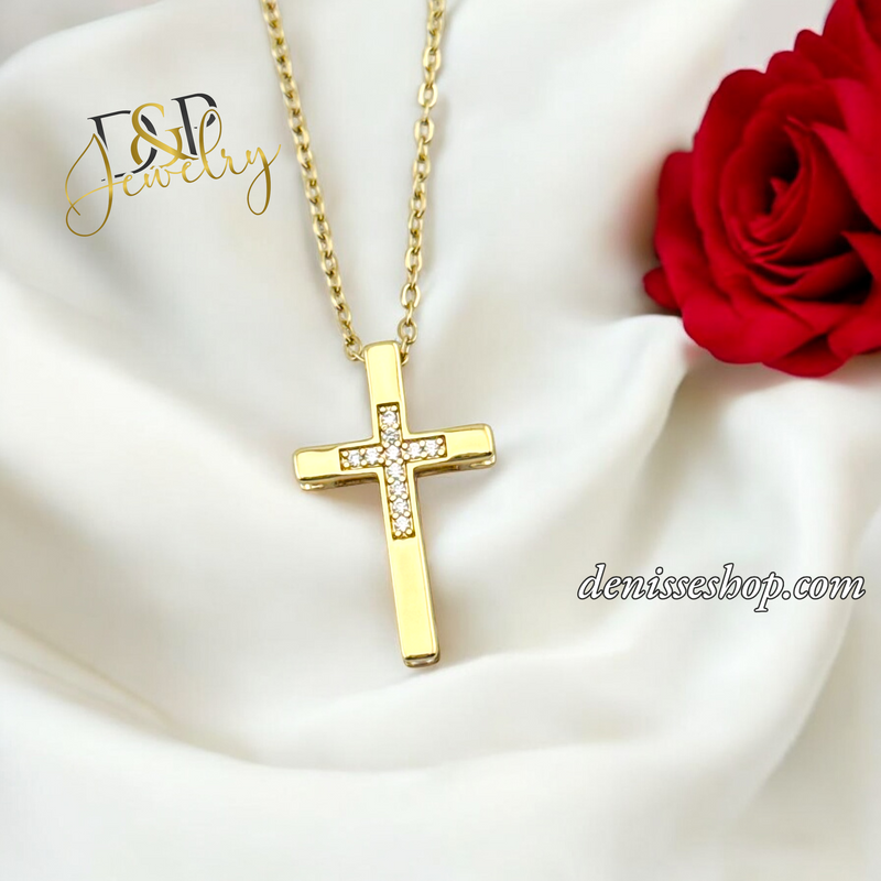 14K SMALL CROSS NECKLACE SET N237