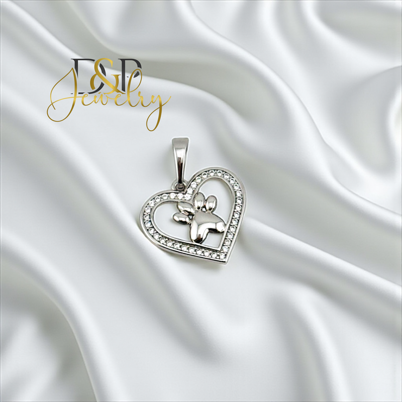 14K SILVER/HEART PENDANT P908