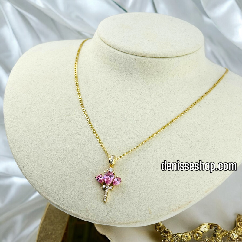 14K WOMEN/GIRL PINK KEY PENDANT P499