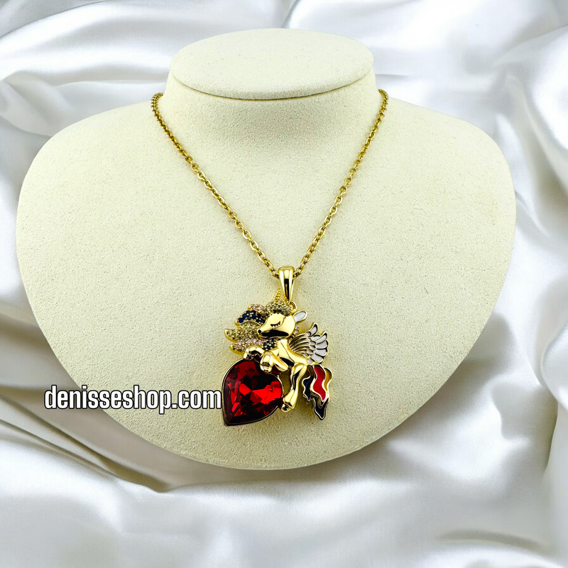 14K RED UNICORN NECKLACE N21