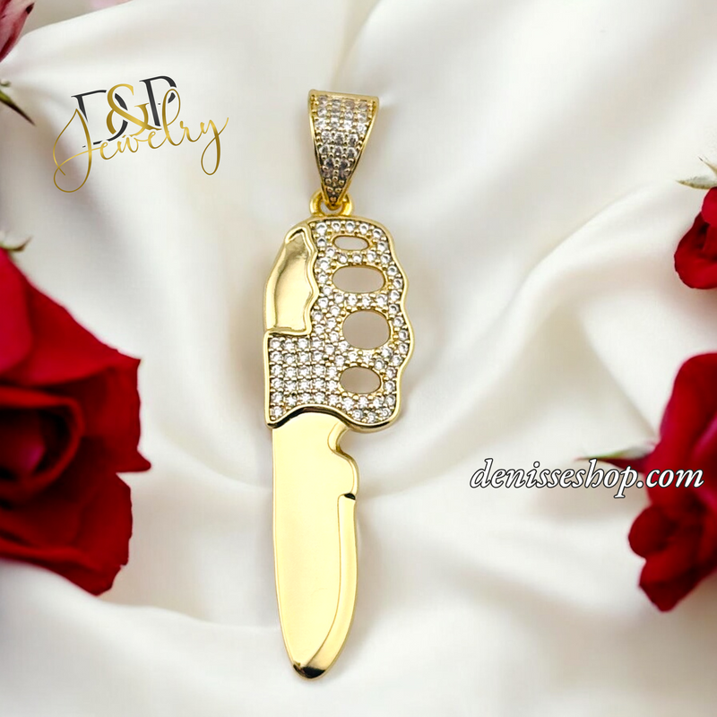 14K KNIFE MEN PENDANT P669