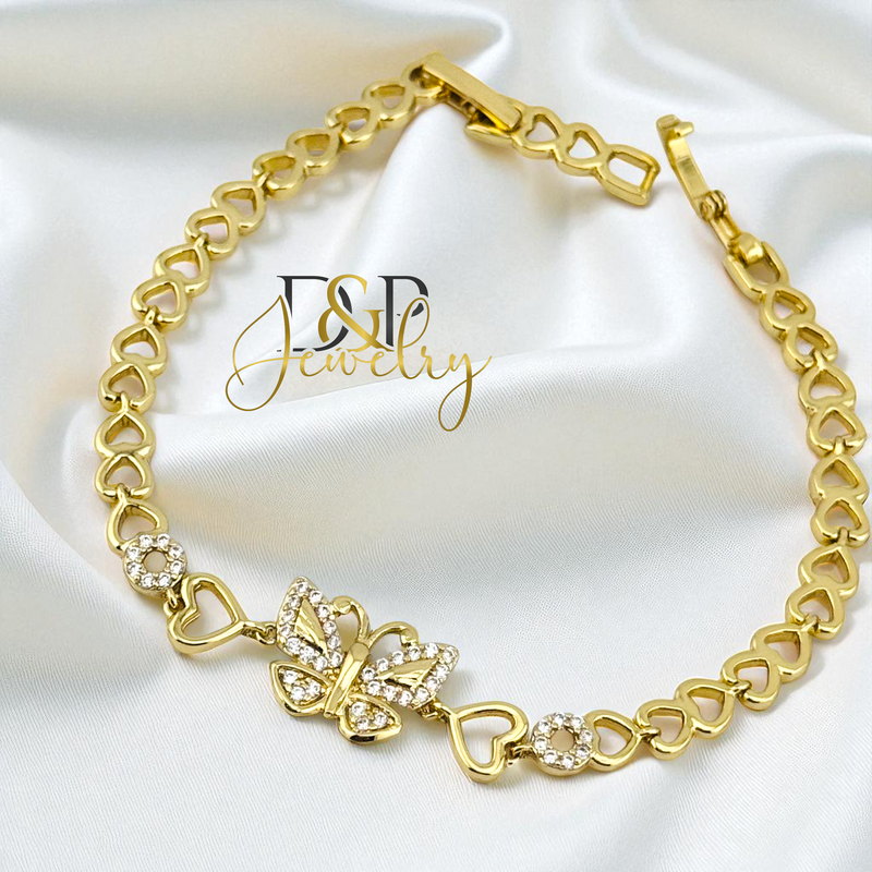 14K BUTTERFLY GOLD BRACELET BR783