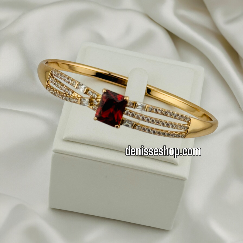 14K RED STONE BRACELET BR387