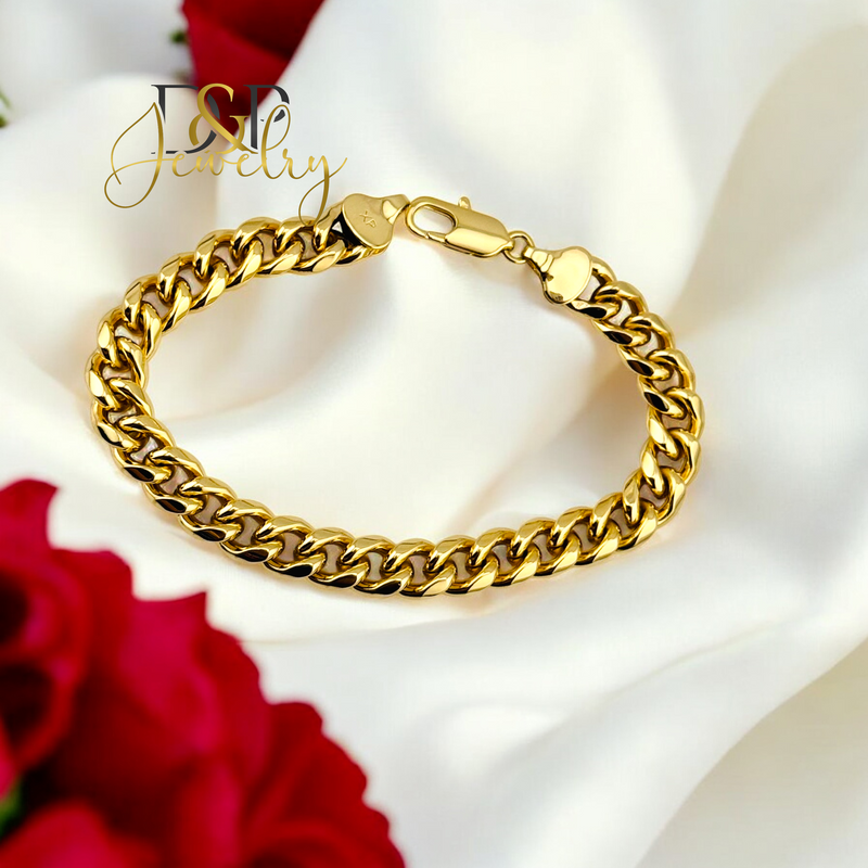 14K CHUNKY CUBAN DESIGN MEN BRACELET 8.5&