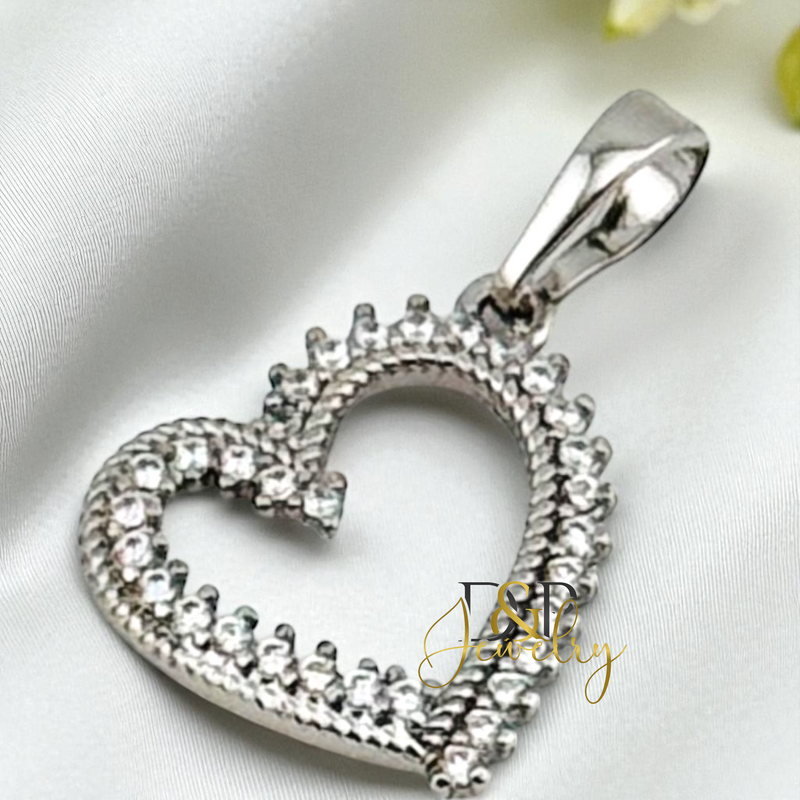 14K SILVER/HEART PENDANT P920
