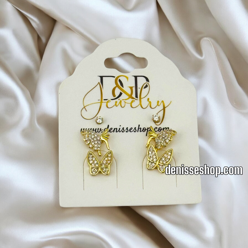 14K /WOMAN/GIRL BUTERFLY EARRING SET E729