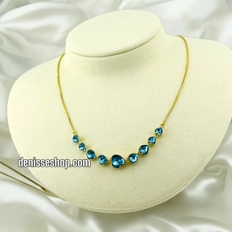 14K BLUE HEART NECKLACE N23