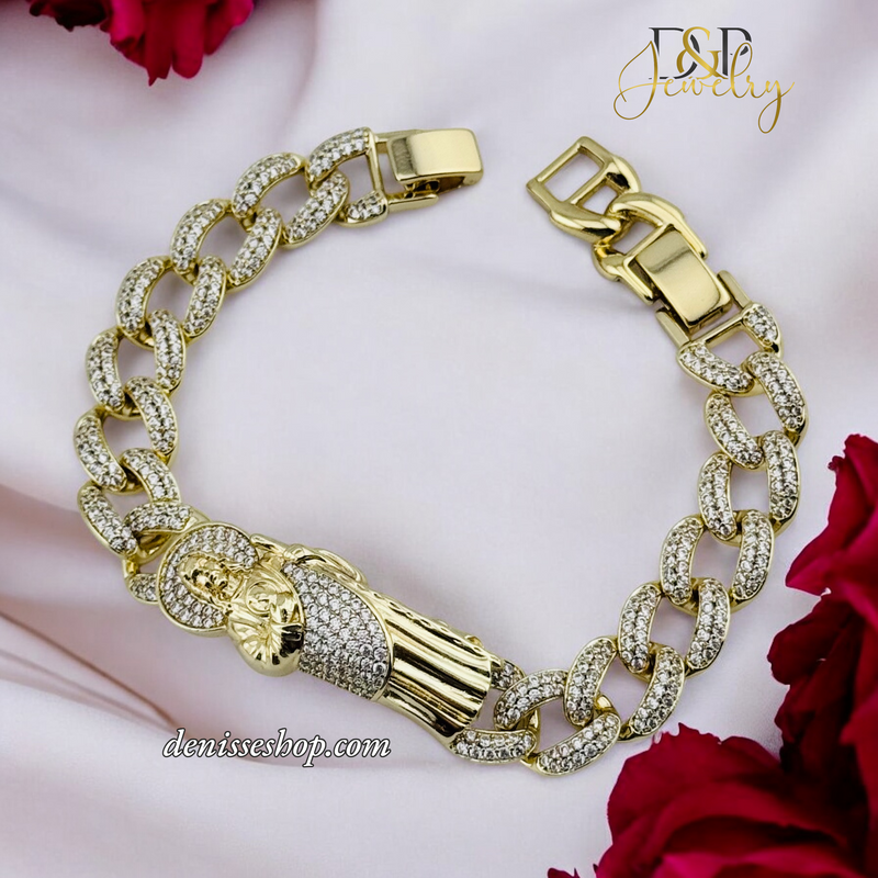 14K SAINT JUDE DIAMOND BRACELET BR653