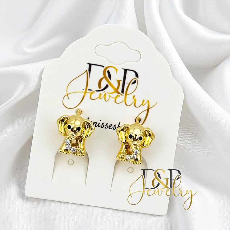 14K ELEPHANT HOOP EARRING HP756