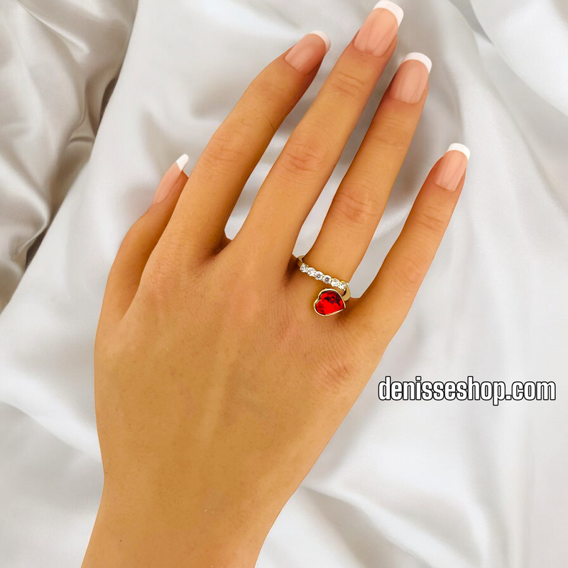 14K ADJUSTABLE RED RING RG344