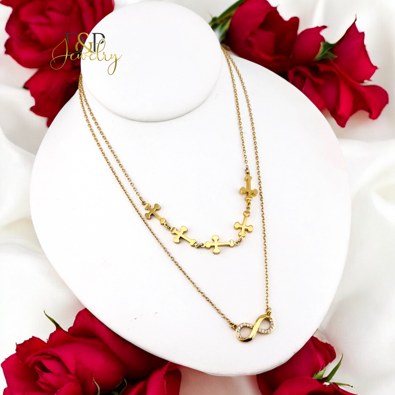 14K DOUBLE LAYER INFINITY NECKLACE N269