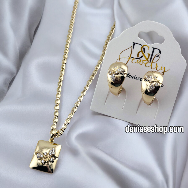 14K BUTTERFLY NECKLACE SET N223