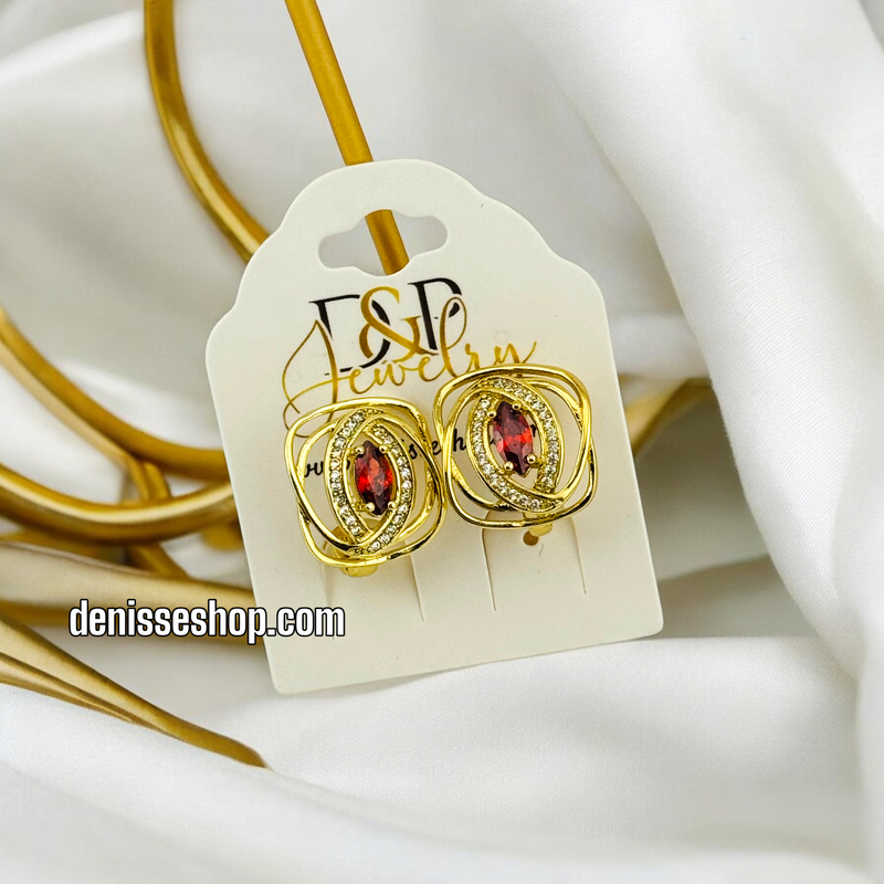 14K RED EARRING E602