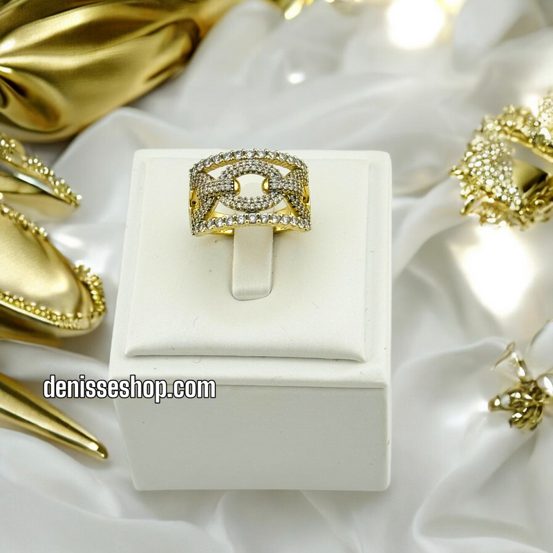 14K WHITE STONE RING RG222