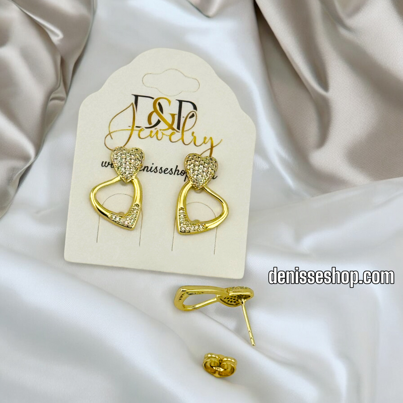 14K GOLD HEART EARRING E700