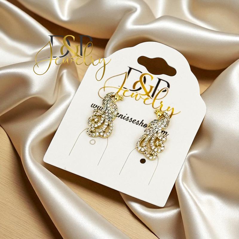 14K PEACOCK EARRING E923