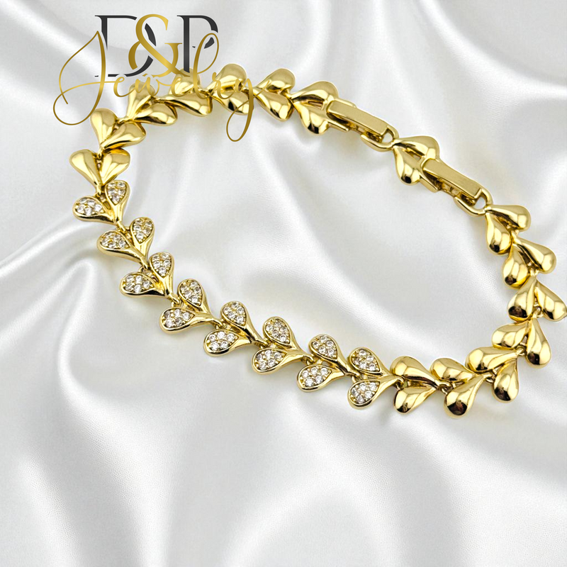 14K GOLD /BLING HEARTS/PLAIN HEARTS NECKLACE SET N298