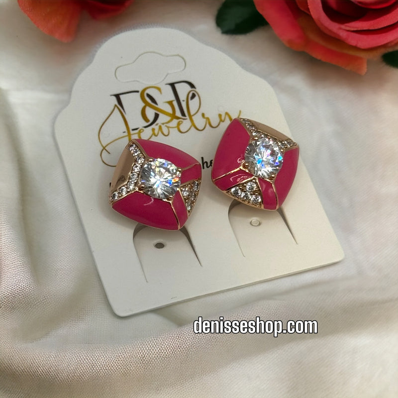 18K PINK EARRINGS E390