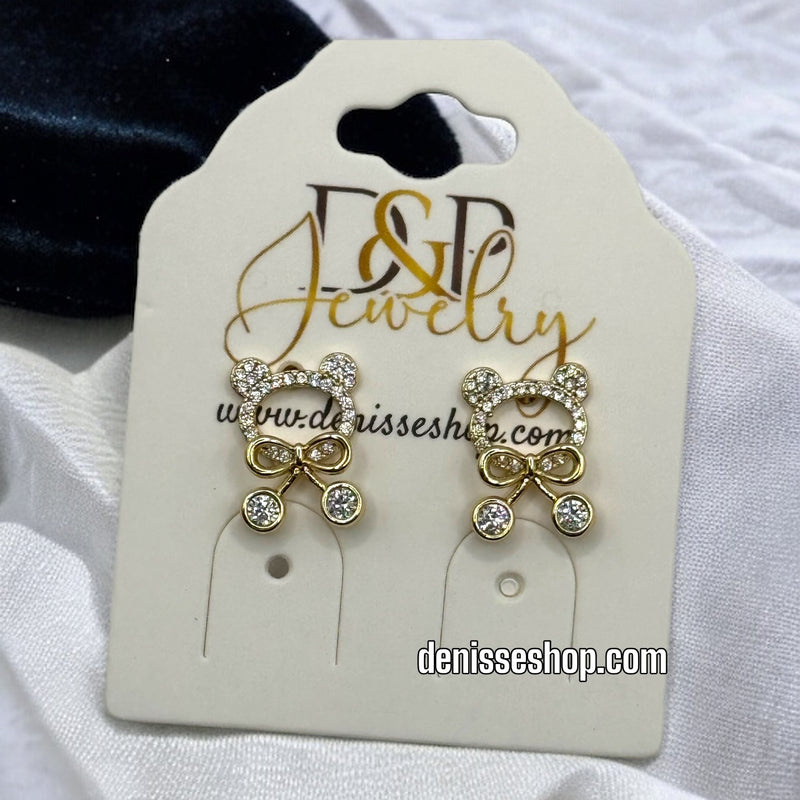 14K BEAR EARRINGS E376