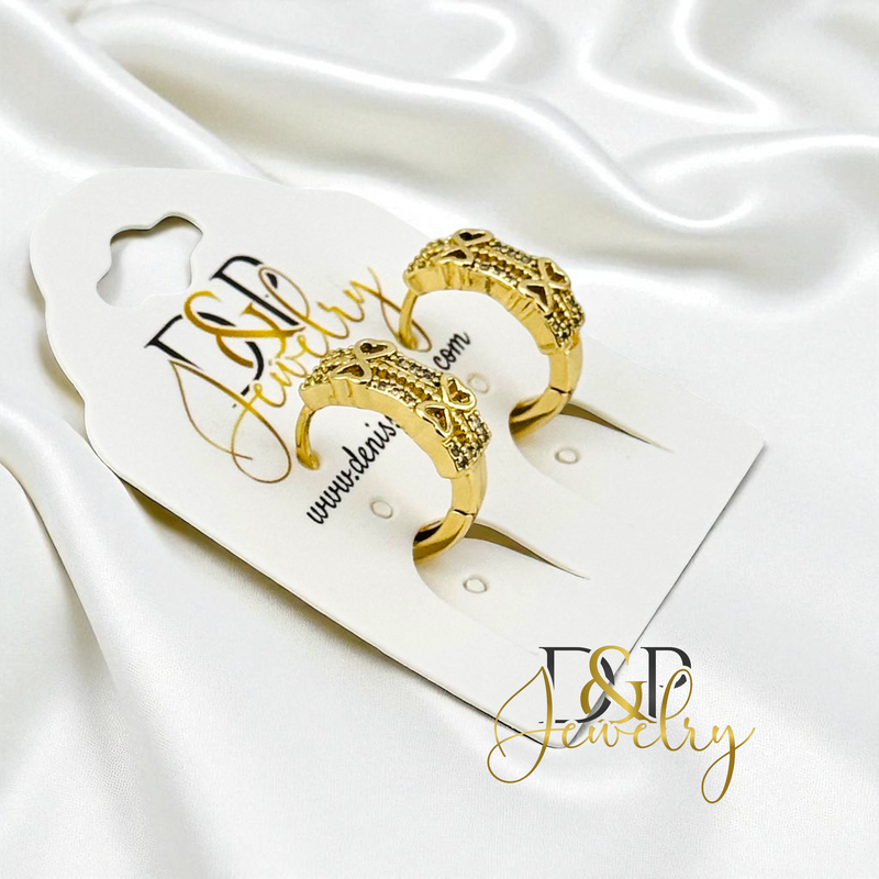 14K SMALL HEARTS HOOP EARRING HP759