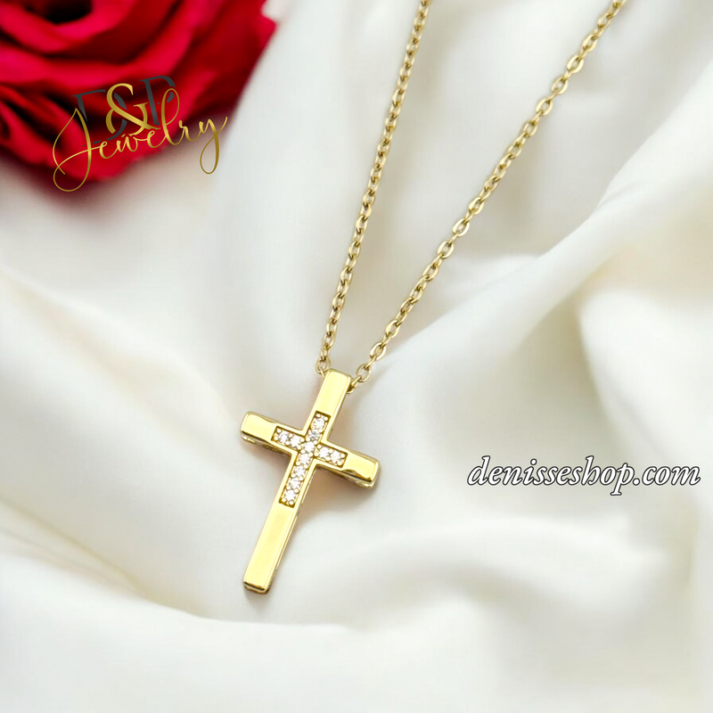 14K SMALL CROSS NECKLACE SET N237