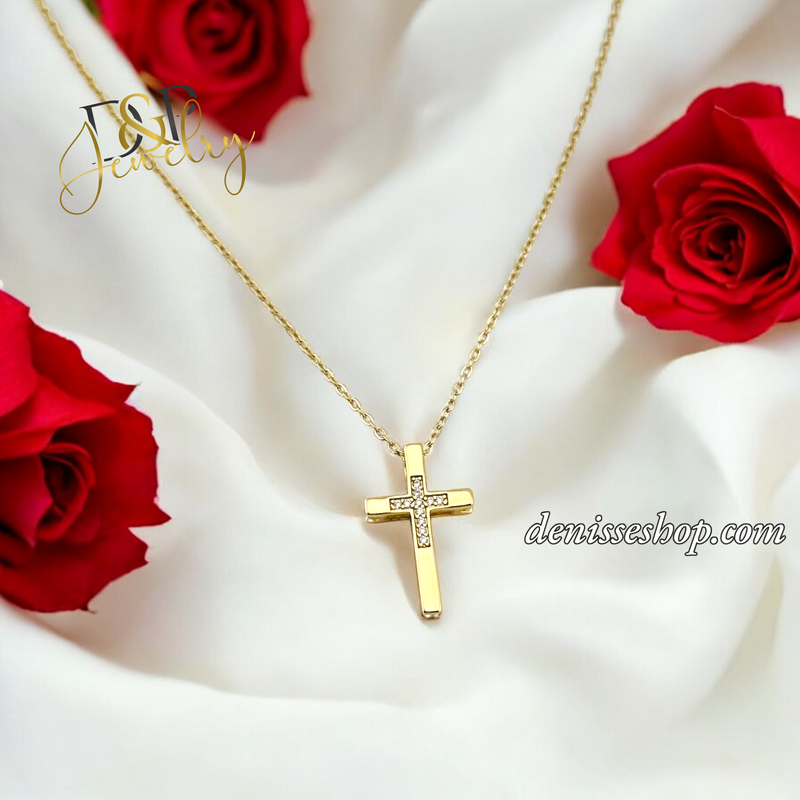 14K SMALL CROSS NECKLACE SET N237