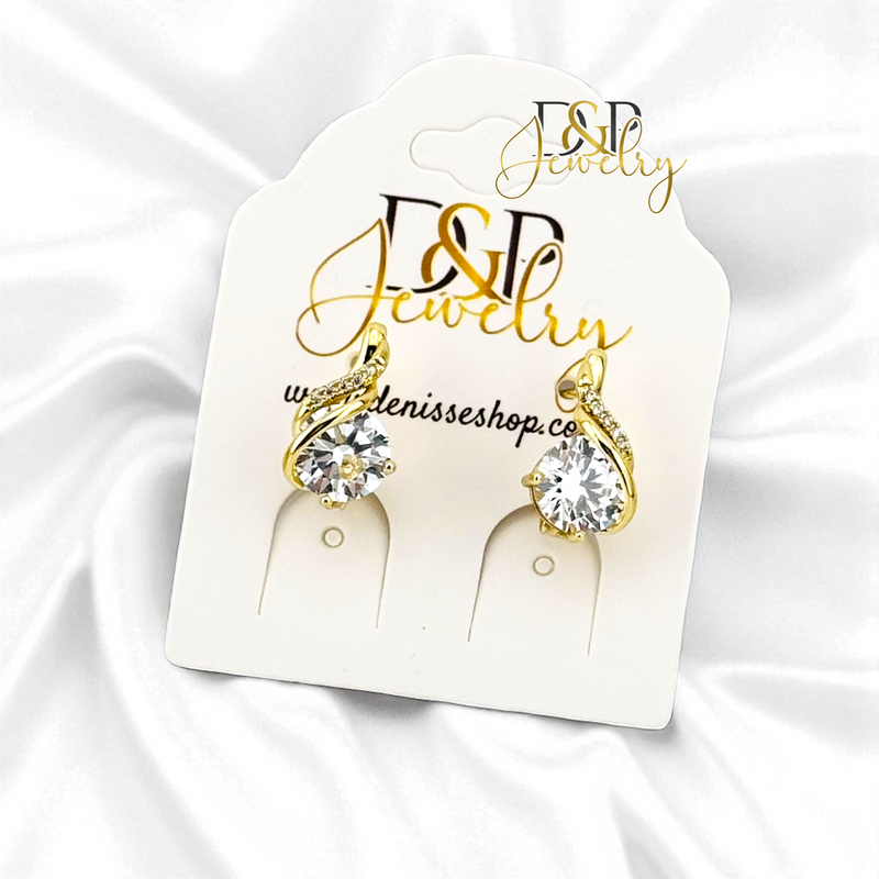 14K WHITE HUGGIE EARRING E1040