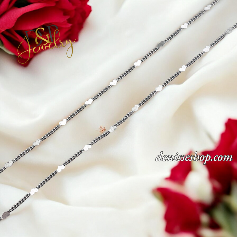 HEART MIRROR SILVER CHAIN 1.4MM CH087