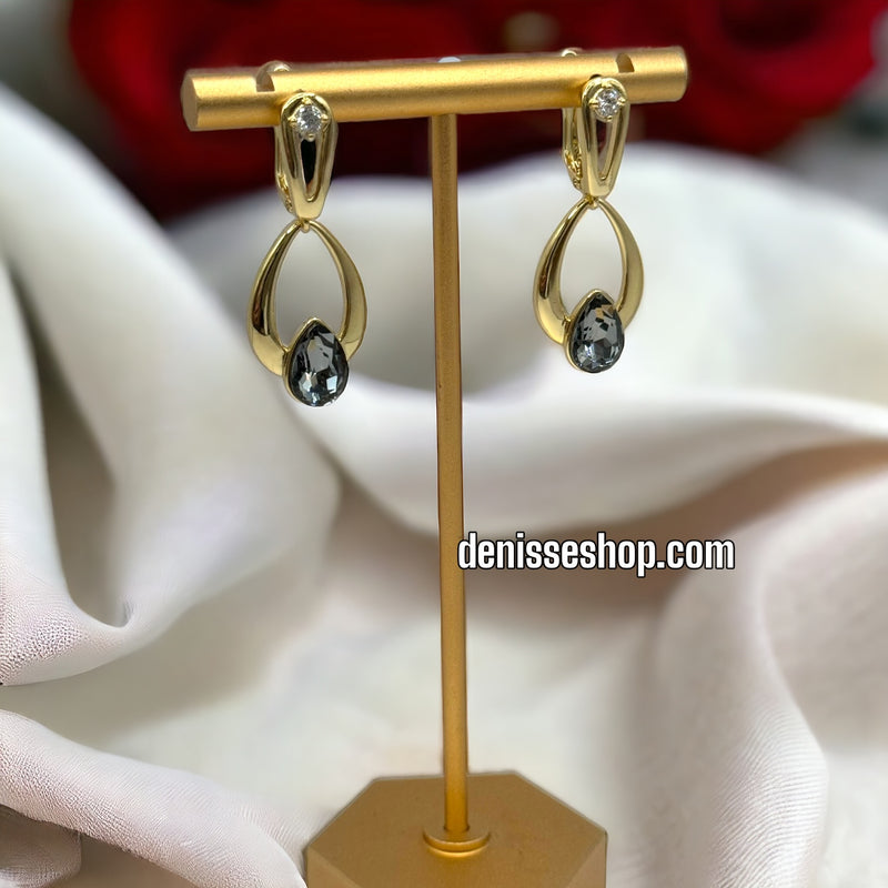 14K BLACK EARRINGS E392