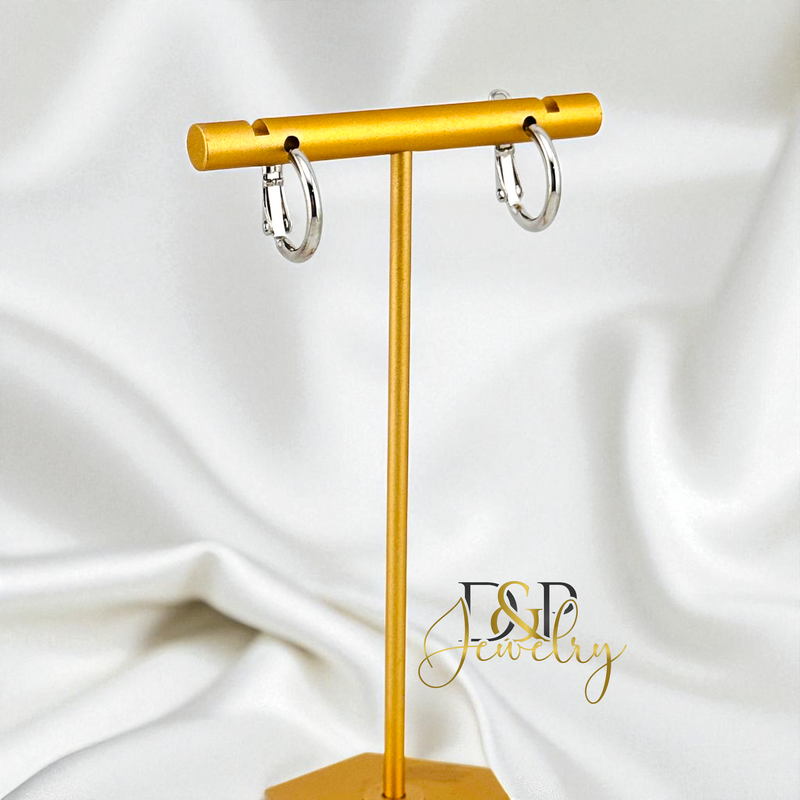 SILVER SMALL PLAIN HOOP EARRING HP837